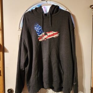 Champion Gray Hoodie with American Flag Design